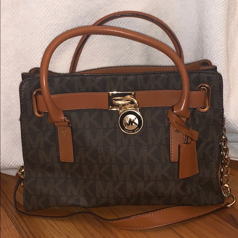 Michael Kors Hamilton Monogram Leather Satchel